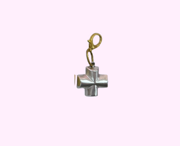 Cross Silver Bag Charm