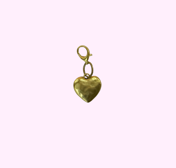 Small Heart Gold Bag Charm