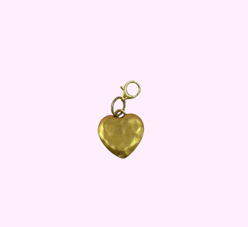 Big Heart Gold Bag Charm