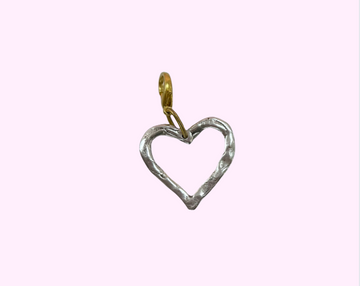 Silver Open Heart Bag Charm