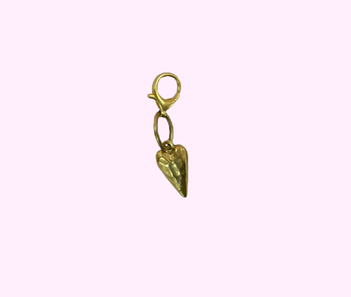 Skinny Heart Gold Bag Charm