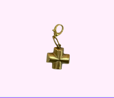 Gold Cross Bag Charm