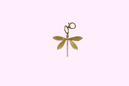 Gold Dragonfly Bag Charm