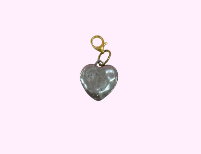 Small Silver Heart Bag Charm