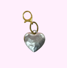 Big Silver Heart Bag Charm