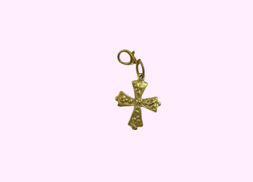 Big Western Cross Gold Bag Charm